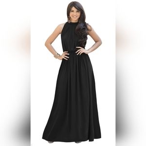 Sleeveless maxi dress. Formal. Black, long Size M NWT